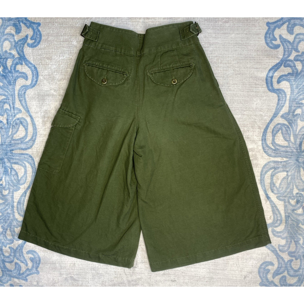 Banana Republic Explorer Culottes Womens Sz 2 Green Cotton Linen Wide Leg Shorts - Picture 3 of 15